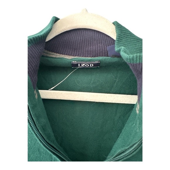 IZOD Men's Green Quarter Zip Sweater, Large - Picture 5 of 8